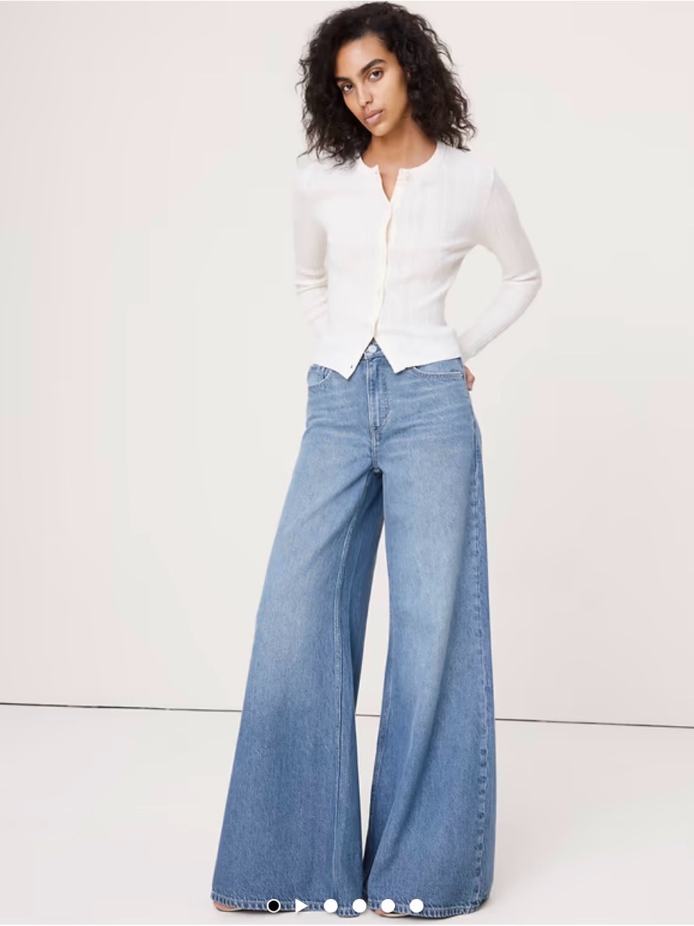 NWT Banana Republic Crinkle Knit Cropped White  Cardigan Sz Small (#875121)